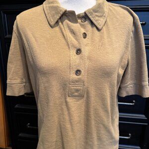 Banana Republic Ladies Womens Tan Knit Polo M